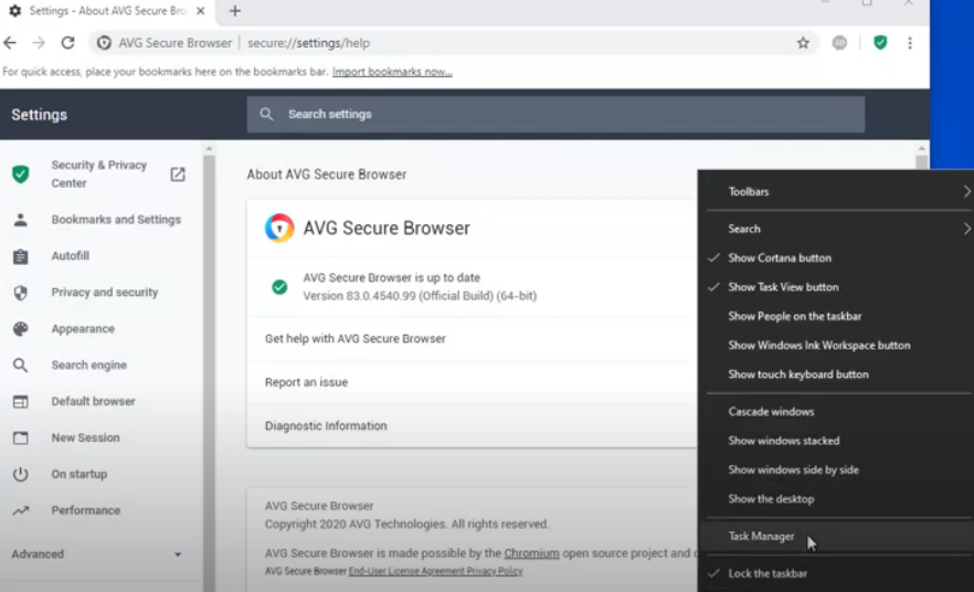 как удалить avg browser
